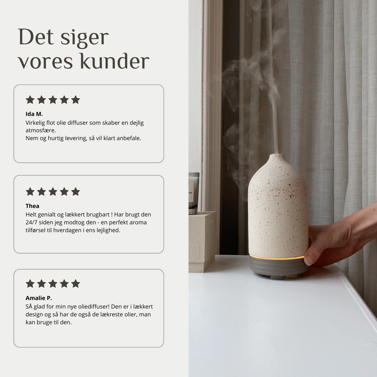 Olie Diffuser I Sten - Beige natursten