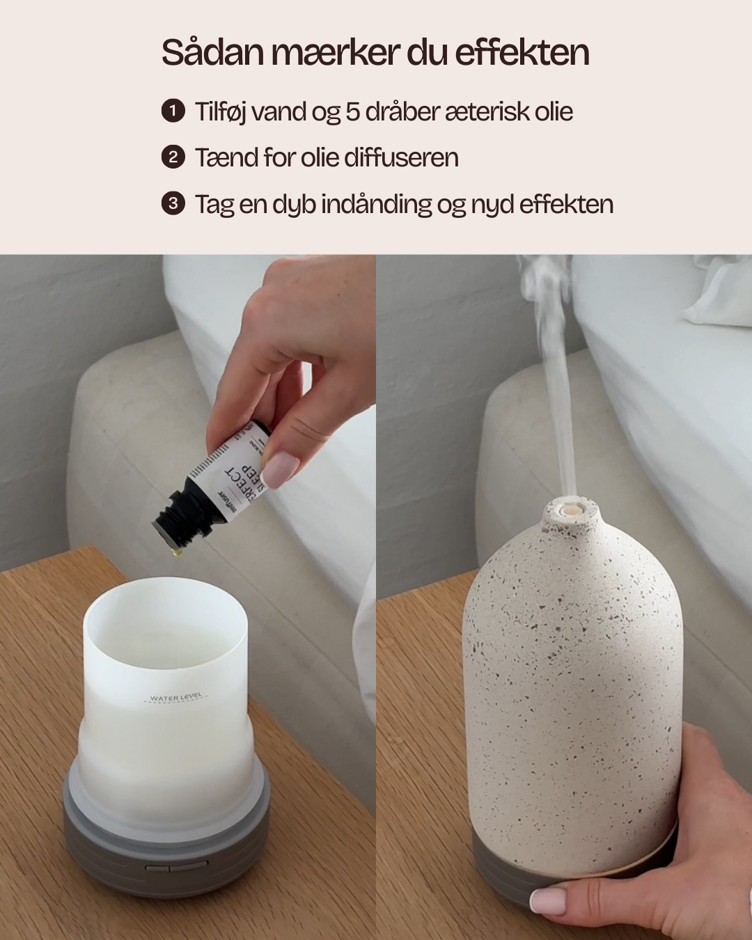 Olie diffuser sæt - The sleep set - Beige Natursten - Zenffuser