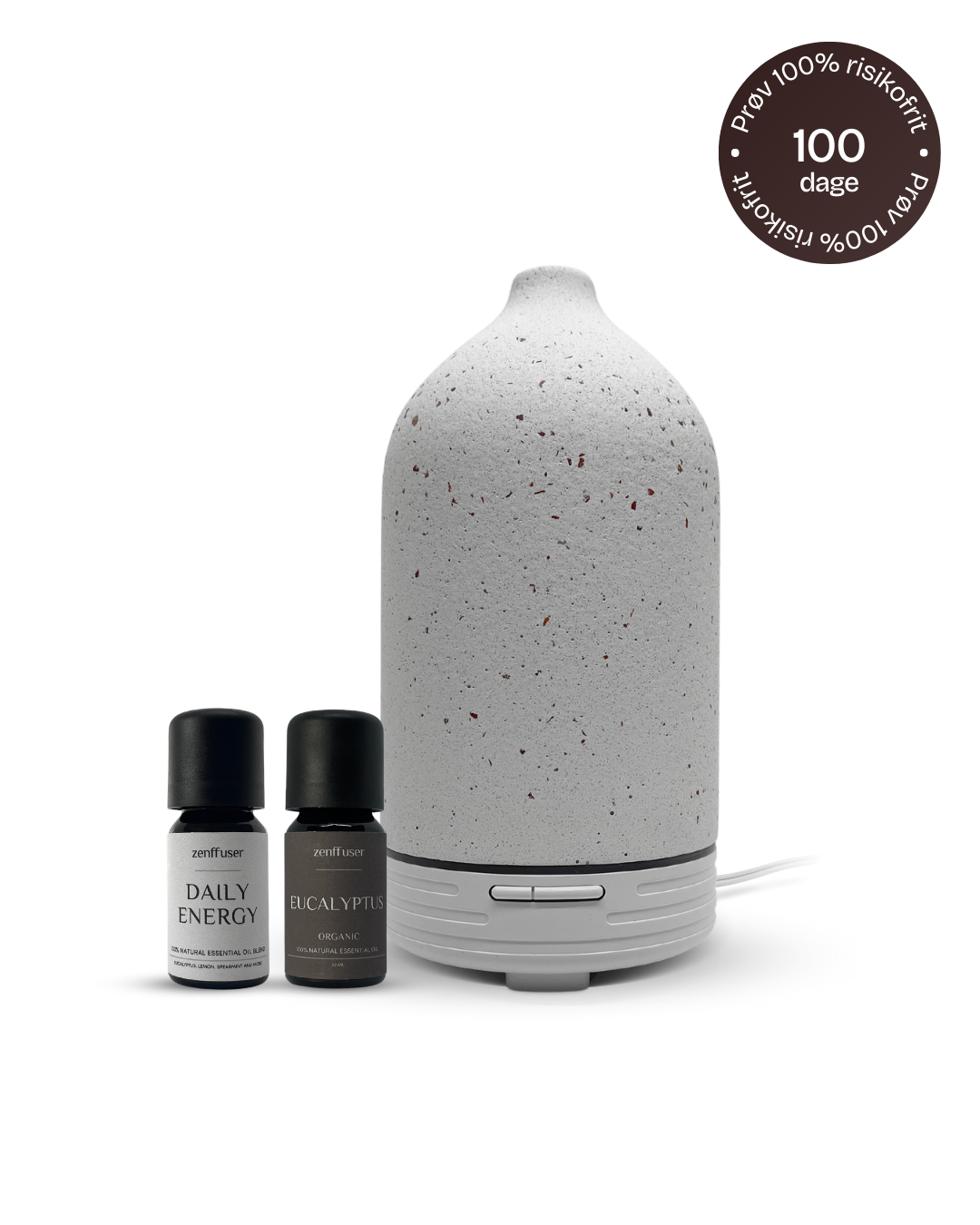 Olie diffuser sæt - The energy set - Hvid Natursten - Zenffuser